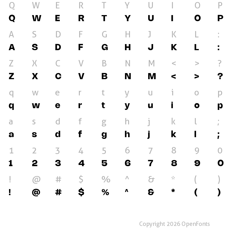 Character Map of Nohemi Bold