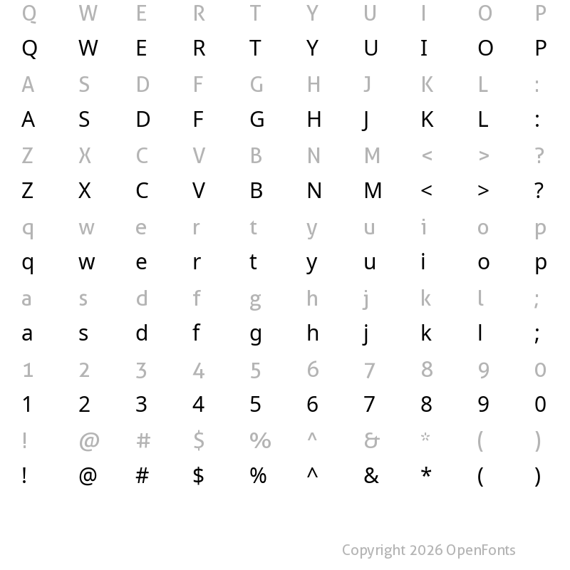 Character Map of Nokora Regular