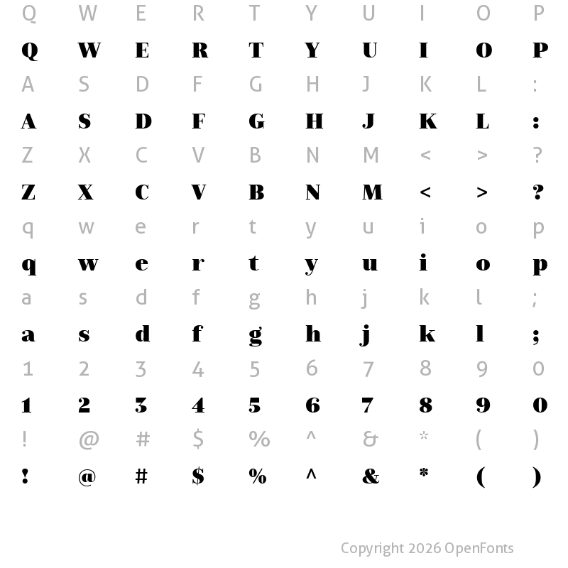 Character Map of Nomada Didone Extrablack
