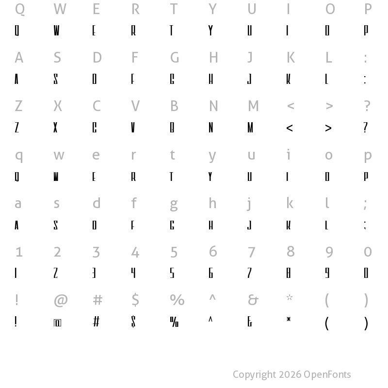 Character Map of Nomz Regular