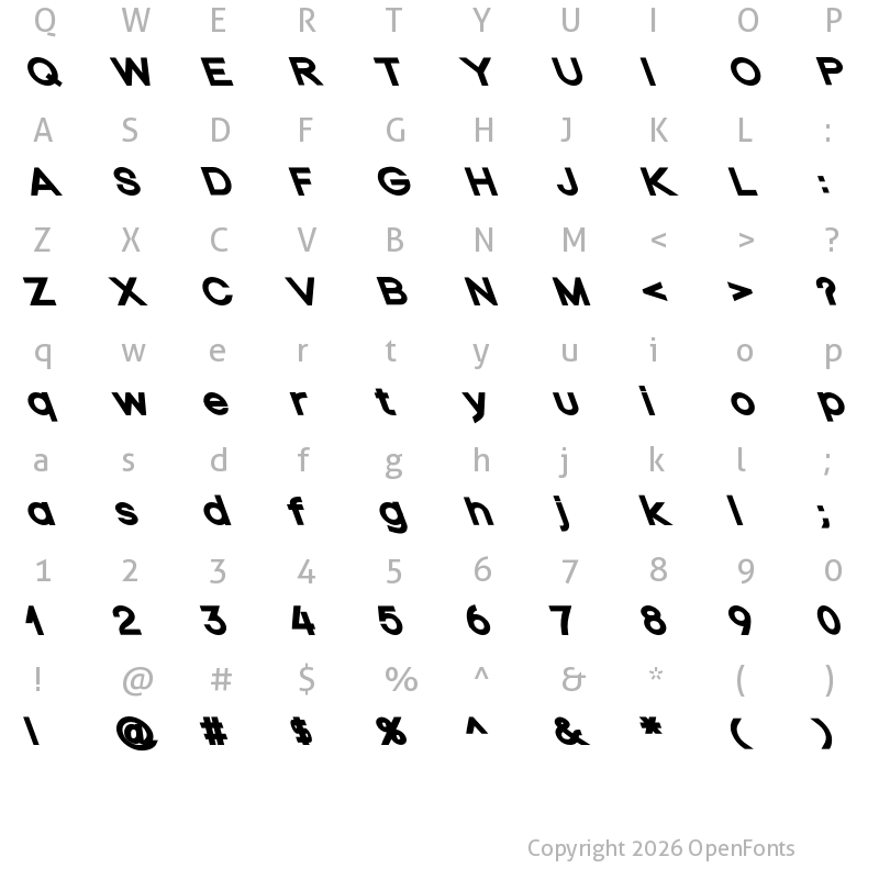 Character Map of Nordica Plus NordicaClassicBkExtOpObl