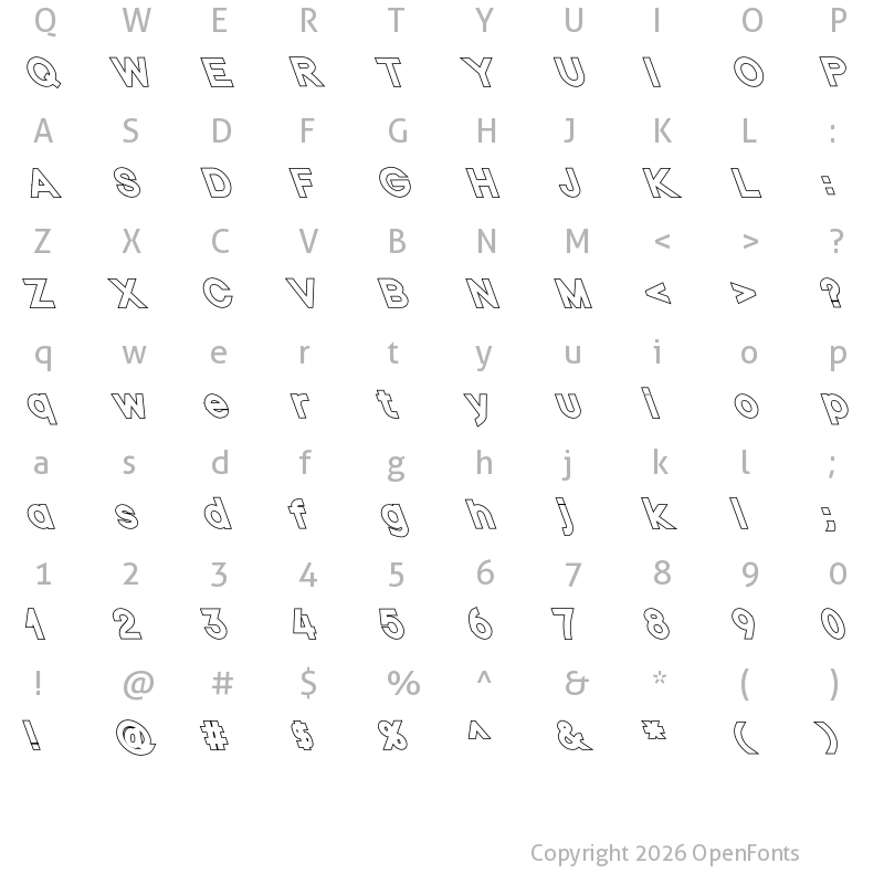 Character Map of Nordica Plus NordicaClassicBkOpOblOl
