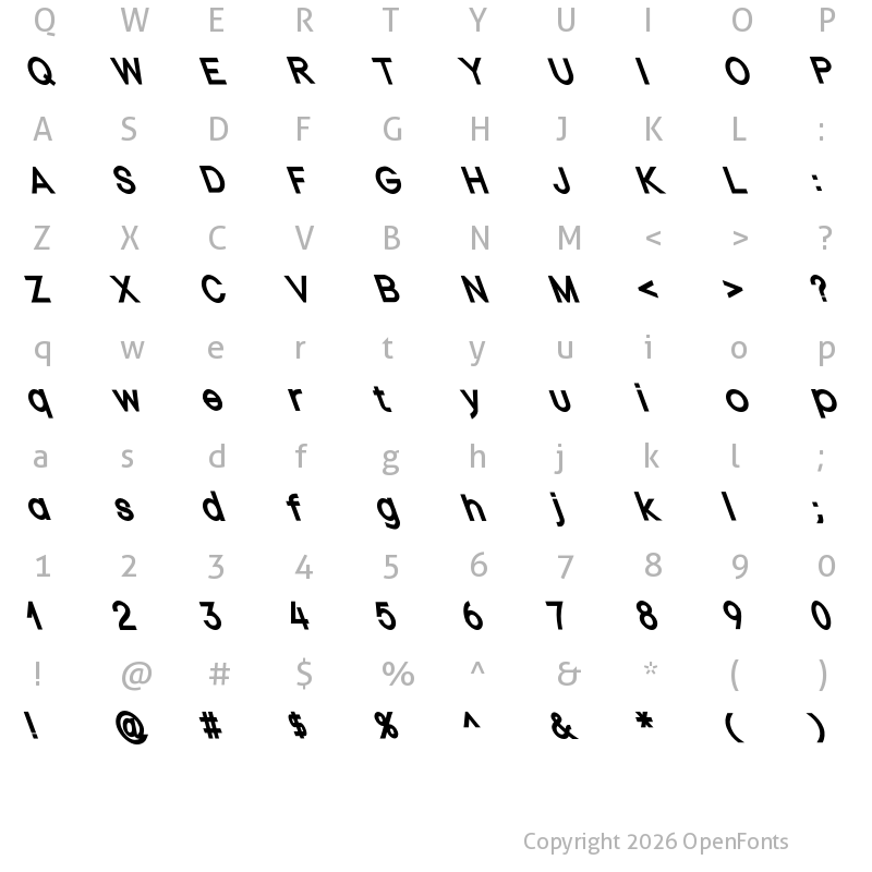 Character Map of Nordica Plus NordicaClassicRgCondOpObl