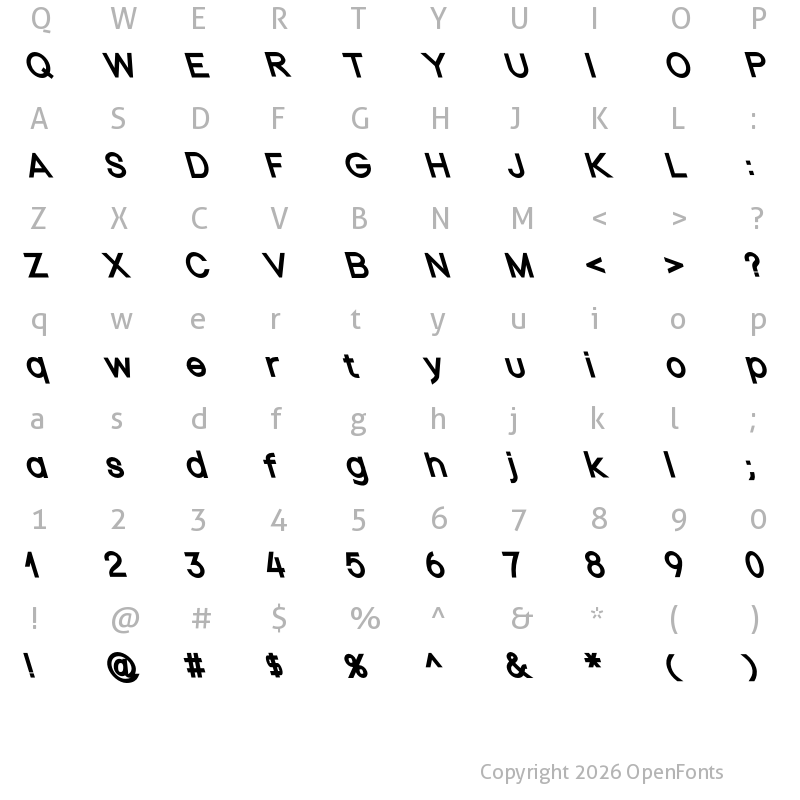 Character Map of Nordica Plus NordicaClassicRgOpObl