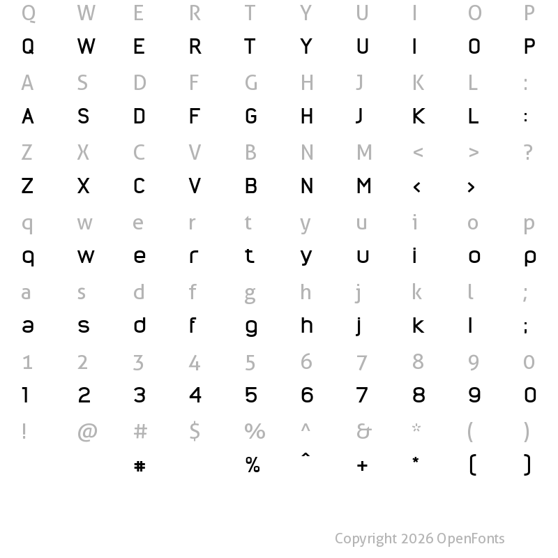 Character Map of Nordstern Demo Dunkel