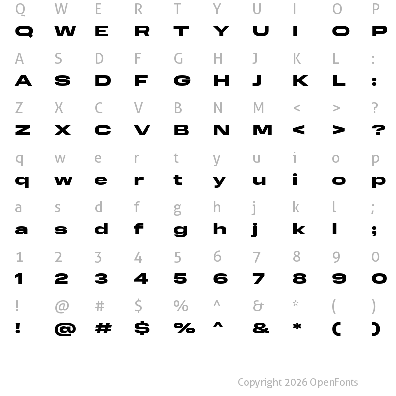 Character Map of Normalidad UltraExtended Black