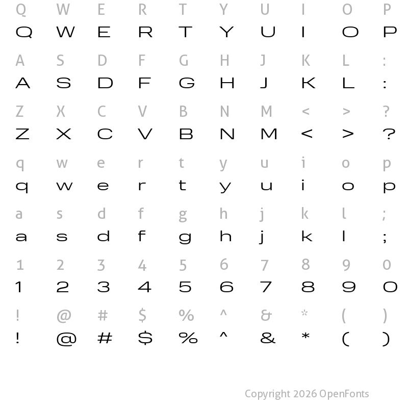 Character Map of Normalidad UltraExtended Light