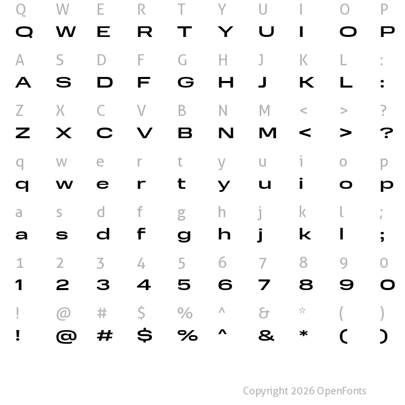 Character Map of Normalidad UltraExtended Medium