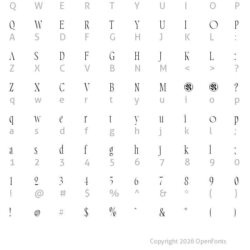 Character Map of Norman Regular