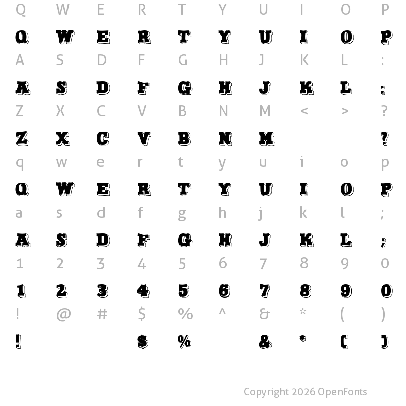 Character Map of North Face Regular
