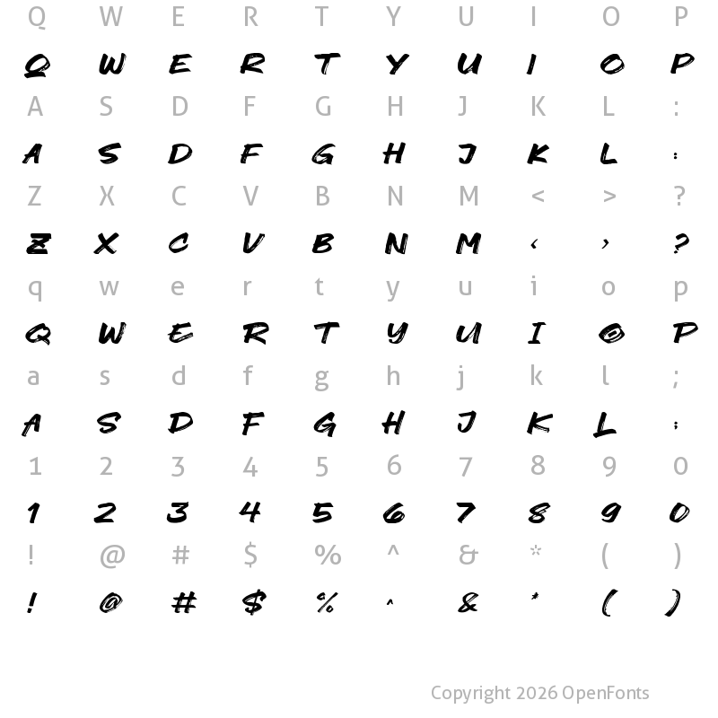 Character Map of North Zone Regular