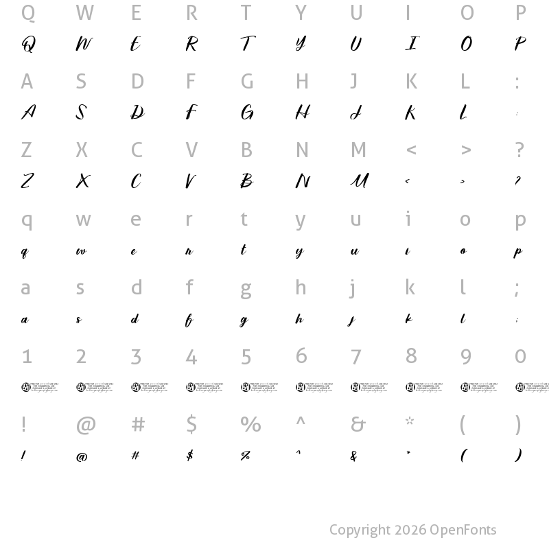Character Map of Northern Landmark Regular