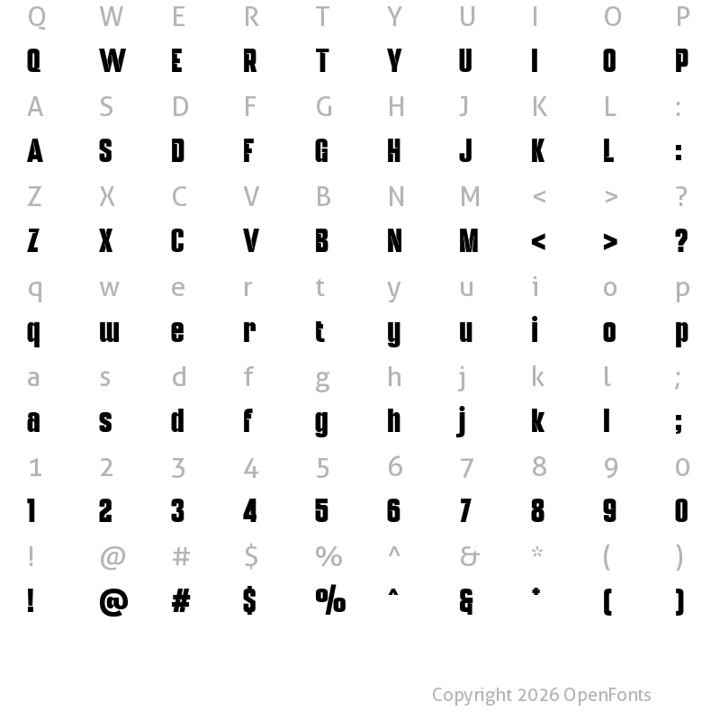 Character Map of Nortune Black