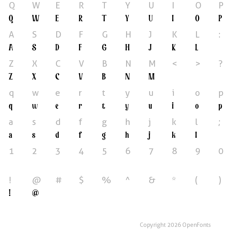 Character Map of NORWALK Regular