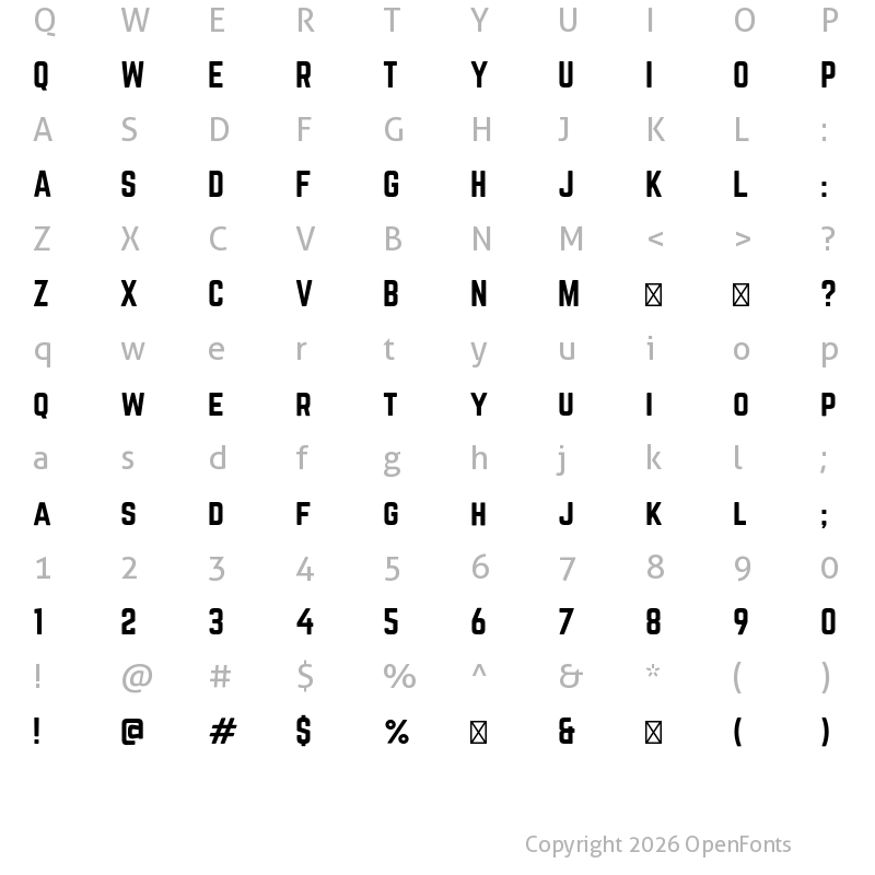 Character Map of Norwester Regular