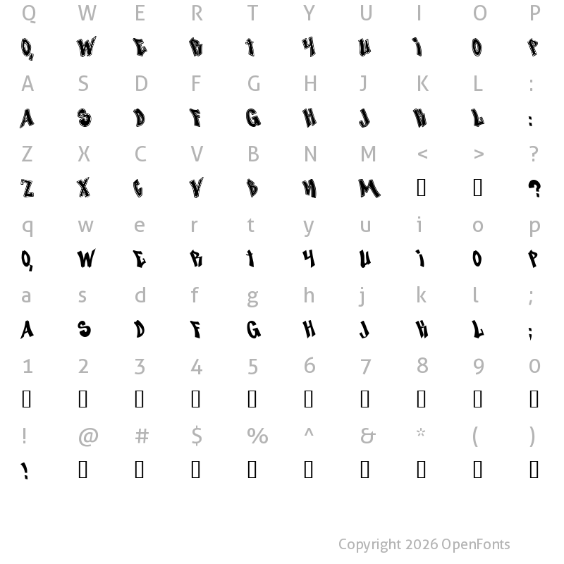 Character Map of Nosegrind Demo Regular
