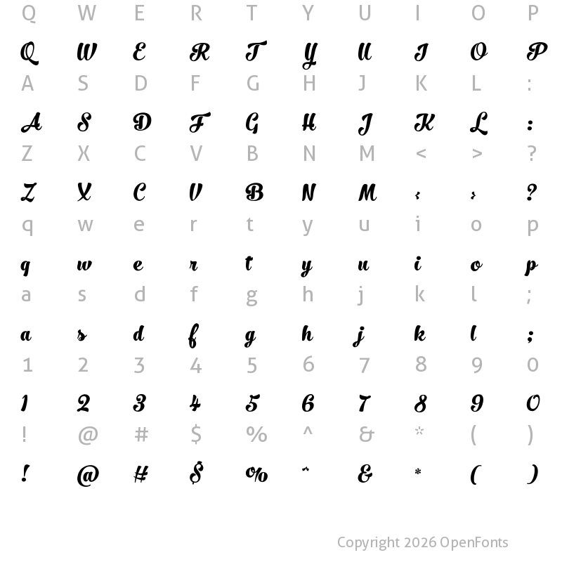 Character Map of No.SevenBoldW00-Regular Regular