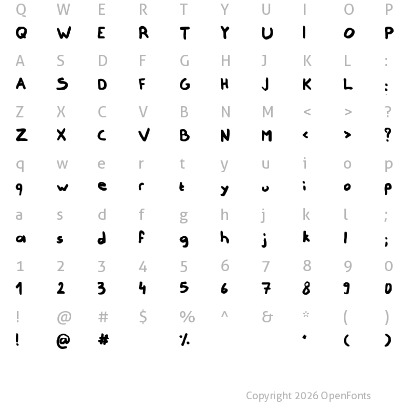 Character Map of Not Really Medium