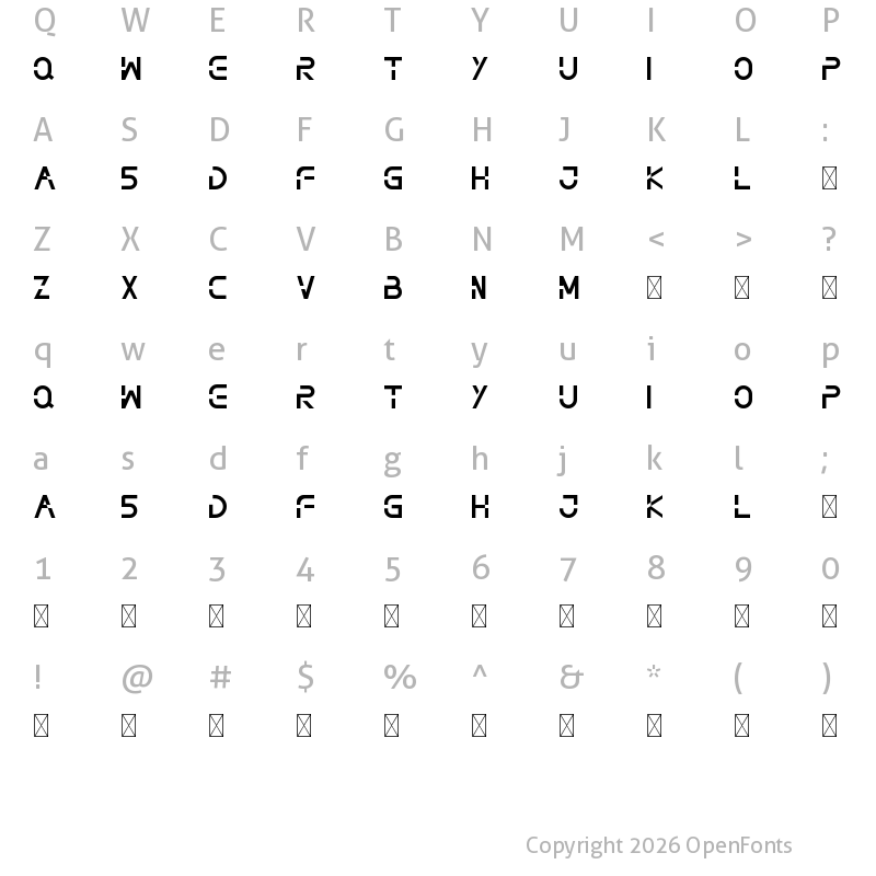 Character Map of NOTHAN DEMO Regular