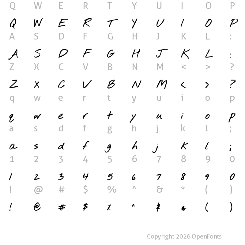 Character Map of Nothing You Could Do Bold Bold