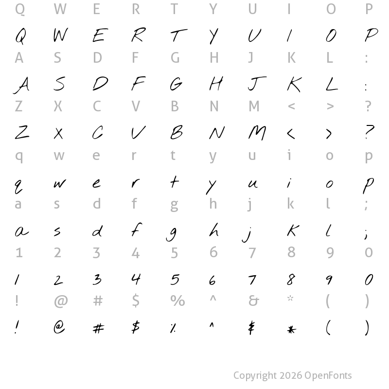 Character Map of Nothing You Could Do Regular