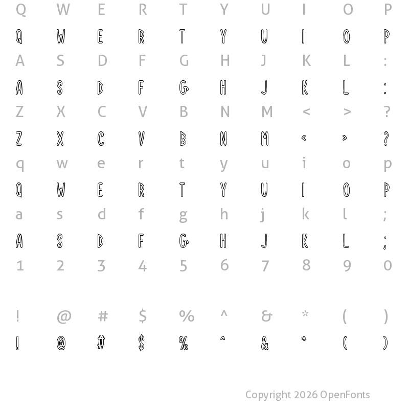 Character Map of Notice Things Regular