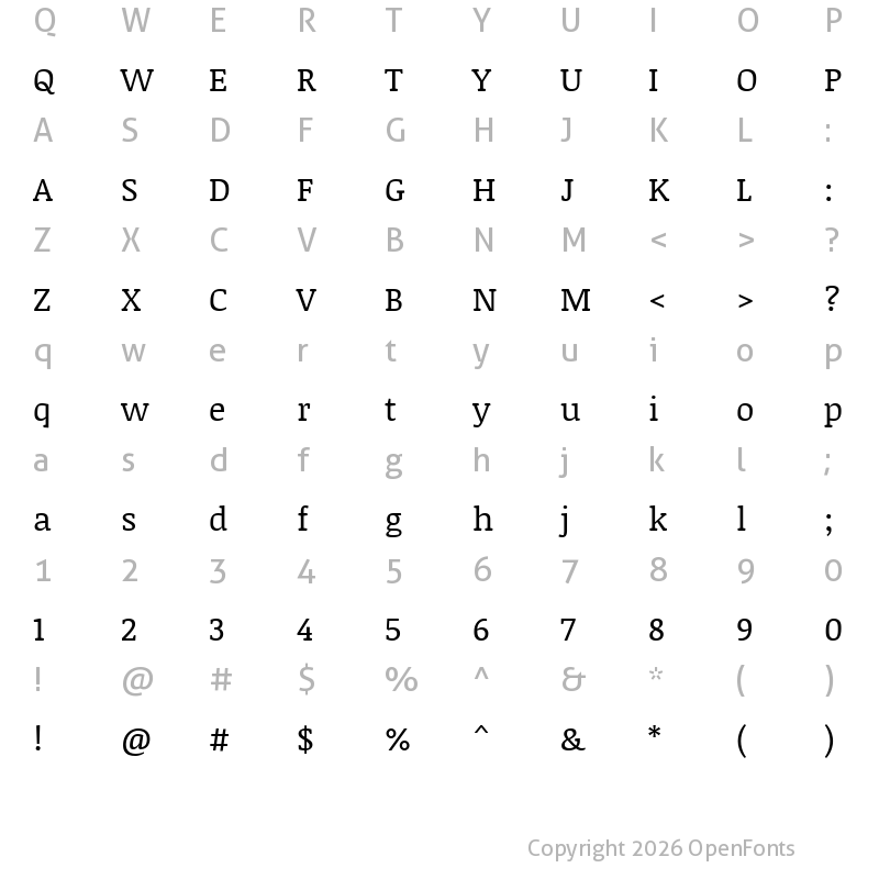 Character Map of Noticia Text Regular