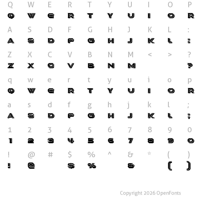 Character Map of Notinch Regular