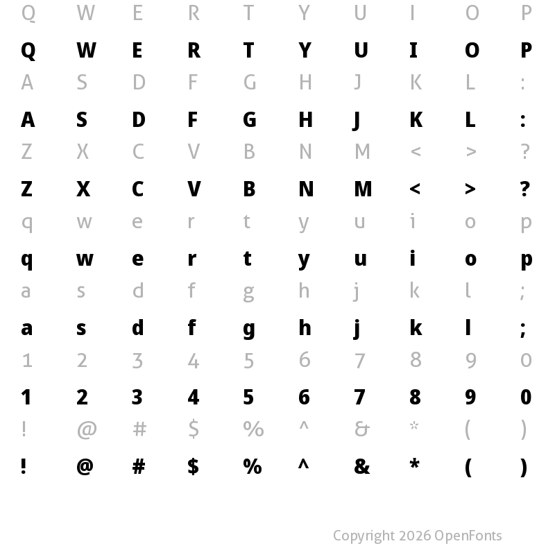 Character Map of Noto Sans Display ExtraBold