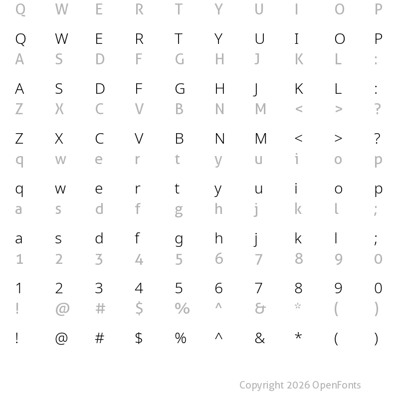 Character Map of Noto Sans Thai Looped Light