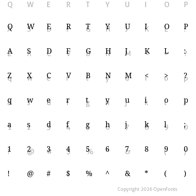 Character Map of Noto Serif Khitan Small Script Regular