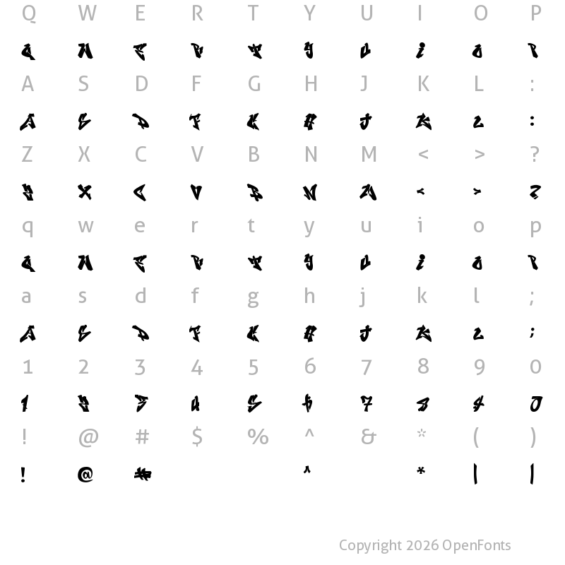 Character Map of Notress Graffiti Regular