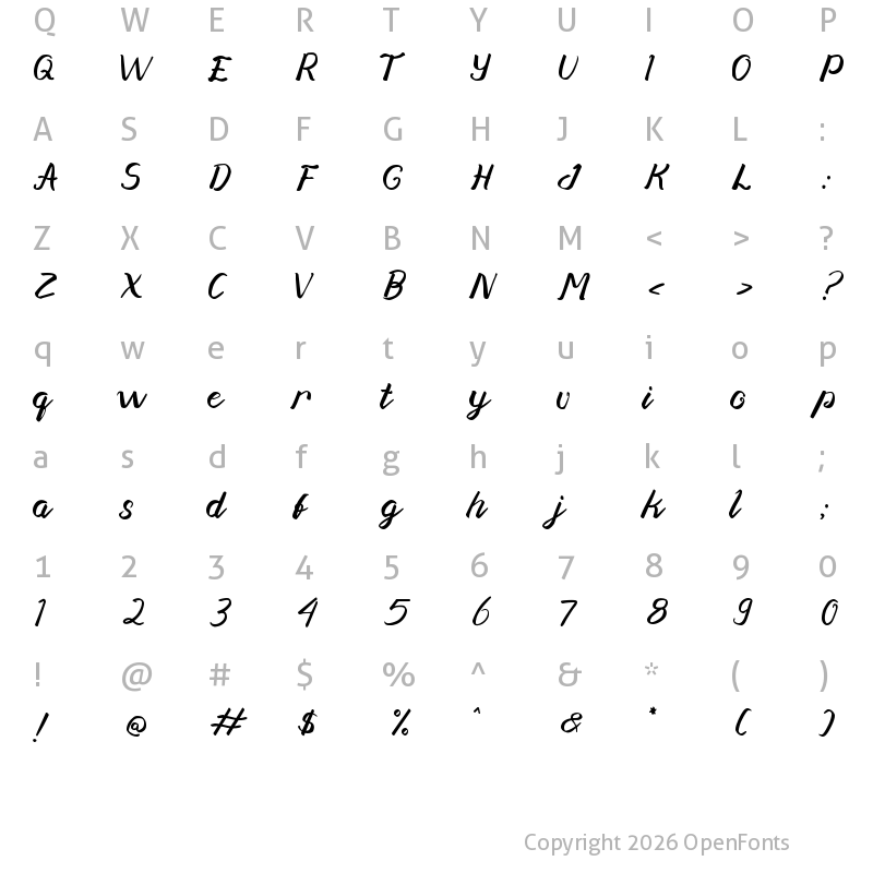 Character Map of Nottingsam_Demo Regular
