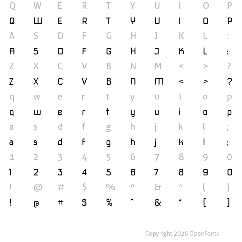 Character Map of Nova Square Book