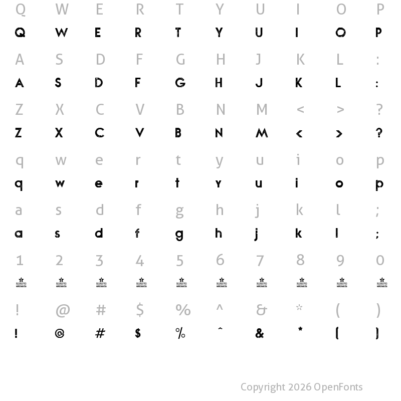 Character Map of NOVA STAMP Bold