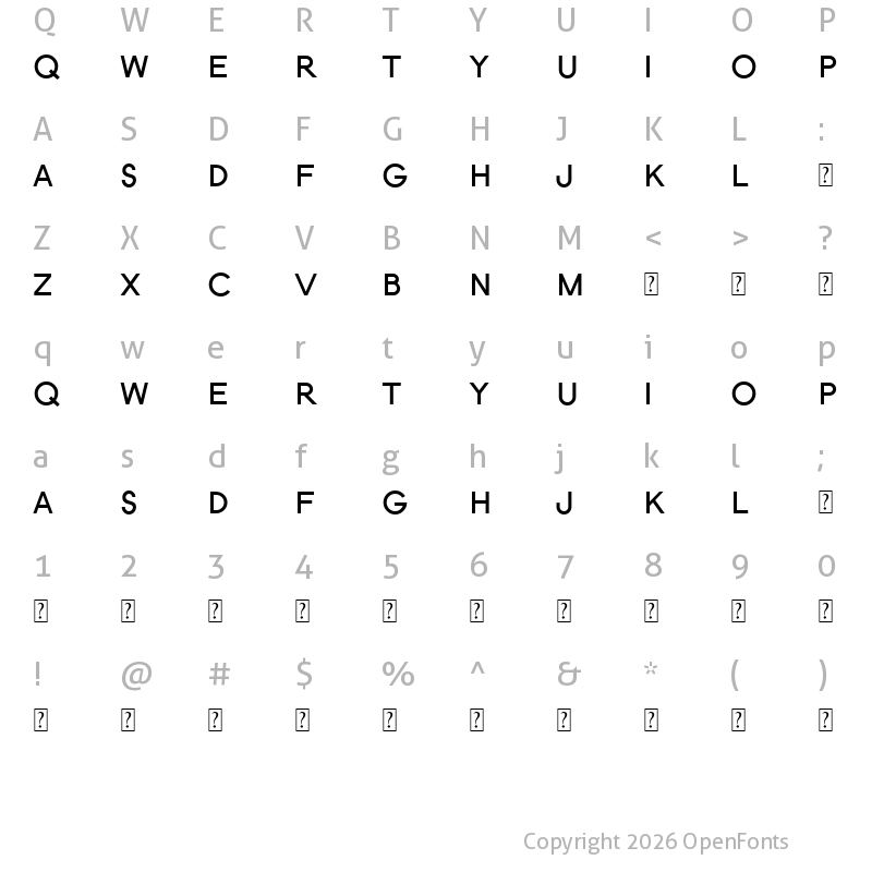 Character Map of Novah Regular