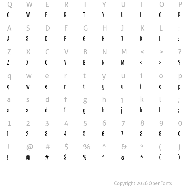 Character Map of Novalion Demo Regular