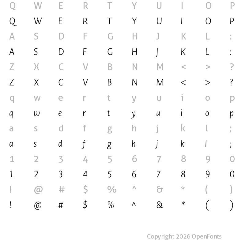 Character Map of Novel Display Light It