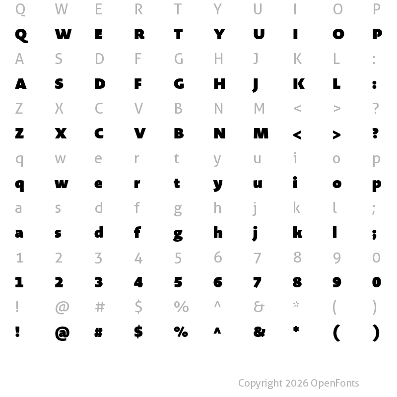 Character Map of Novel Display Ultra