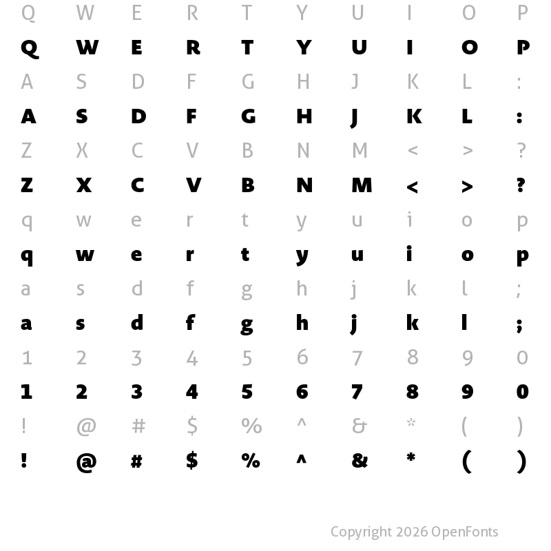 Character Map of Novel Display XBlack