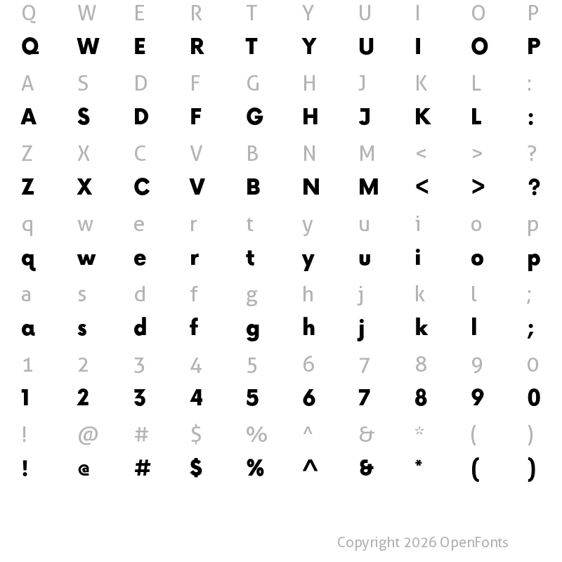 Character Map of Now Black