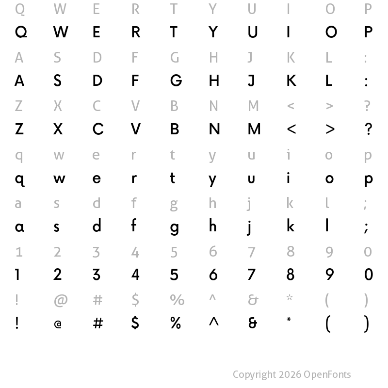 Character Map of Now Medium