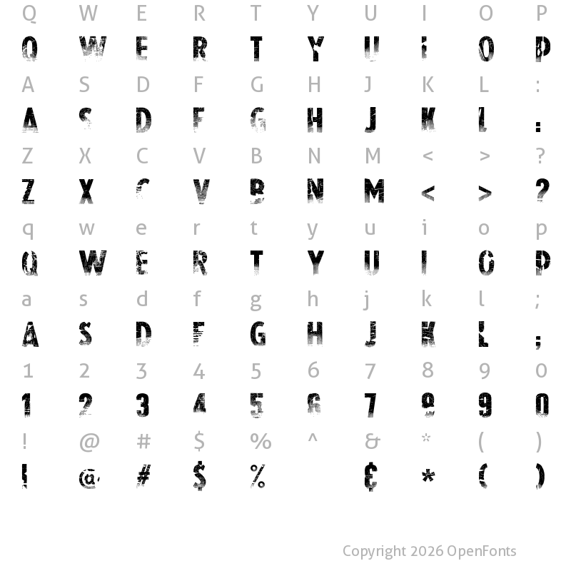 Character Map of Nowharehouse Regular