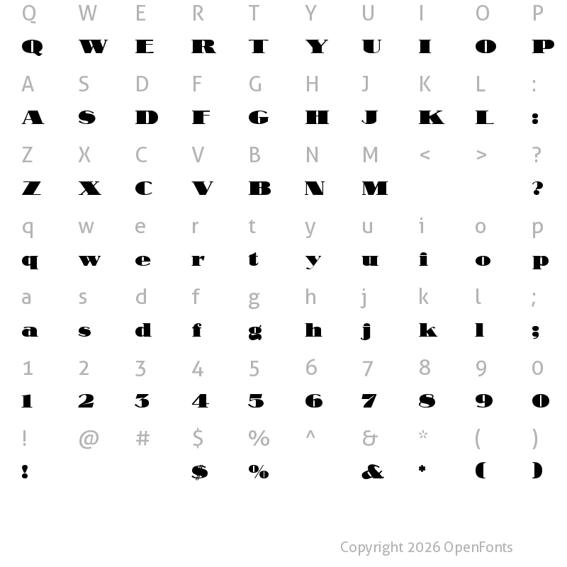 Character Map of Nubian Regular