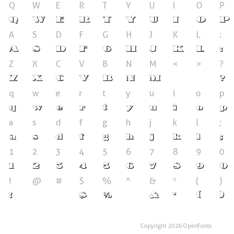 Character Map of Nubian Shadow