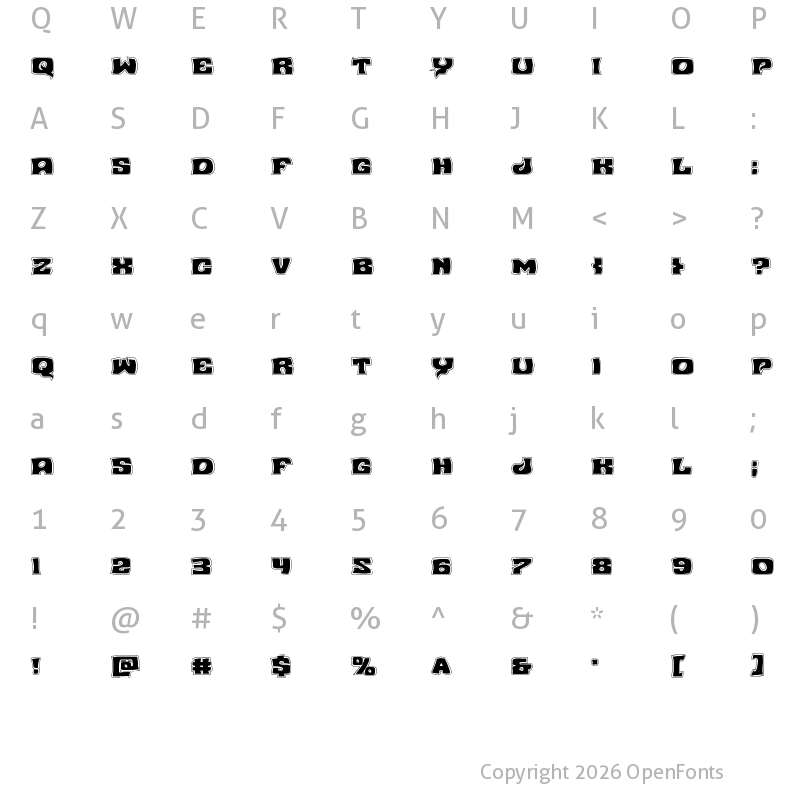 Character Map of Nuevo Passion Academy Regular