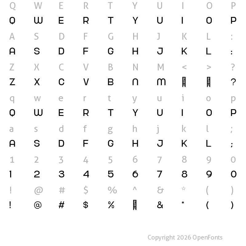 Character Map of Nura Normal