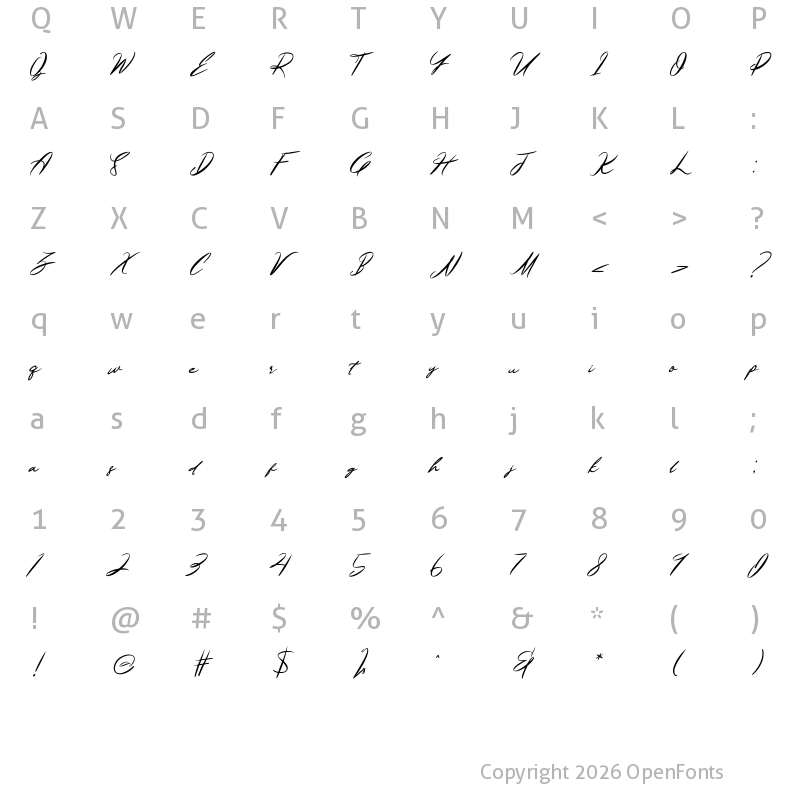 Character Map of Nusaline Regular