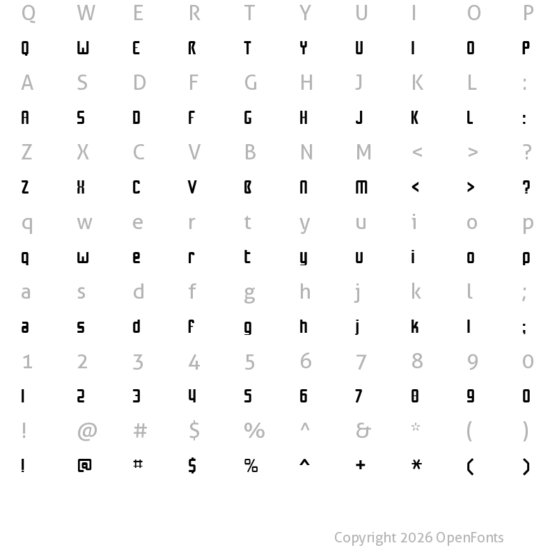 Character Map of NuWave BV 2.0 Regular