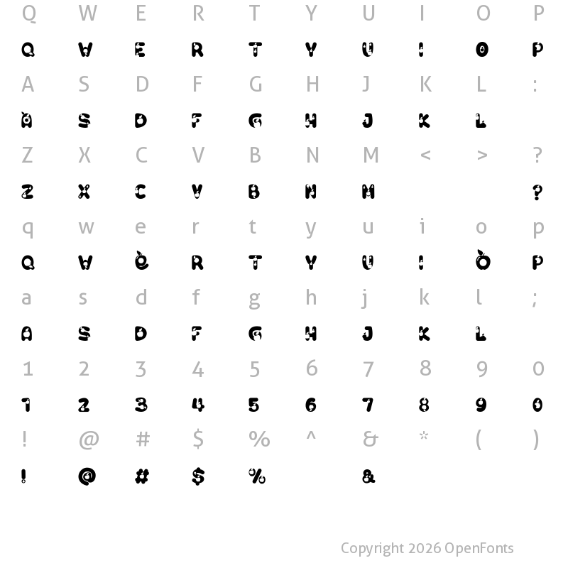 Character Map of O Apple Regular